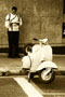 Man with vespa
